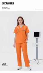 New Style——Women's Orange Straight Leg Scrub Pants— Premium Stretch & Wrinkle-Resistant Fabric | CITRESS