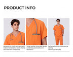 New Style——Men's Orange V-Neck Scrub Top — Premium Stretch & Wrinkle-Resistant Fabric | CITRESS