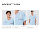 New Style——Men's Light Blue V-Neck Scrub Top — Premium Stretch & Wrinkle-Resistant Fabric | CITRESS