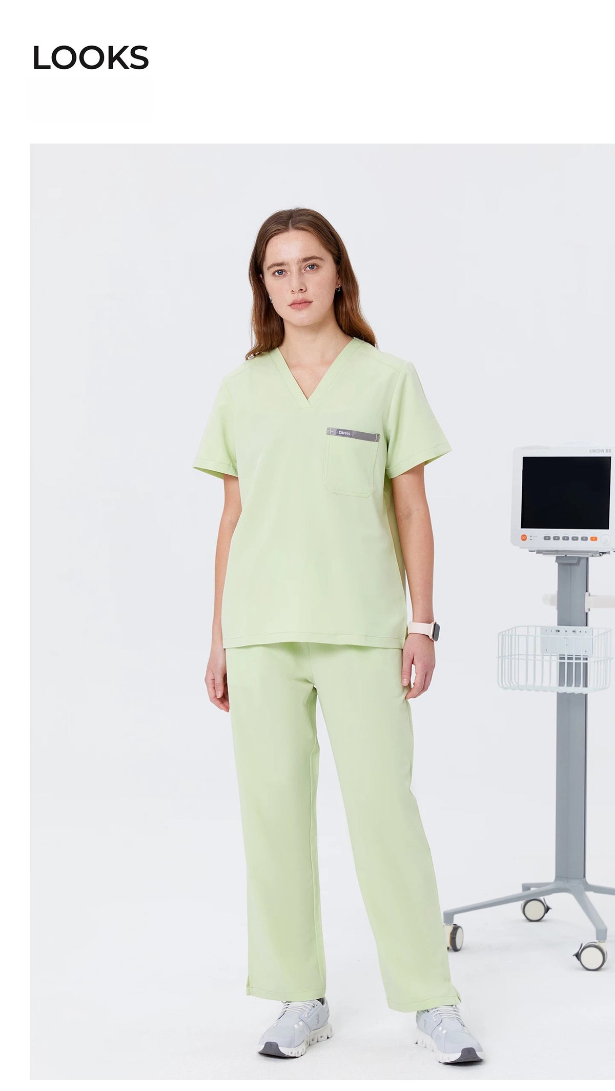 New Style——Women's Light Green Straight Leg Scrub Pants— Premium Stretch & Wrinkle-Resistant Fabric | CITRESS
