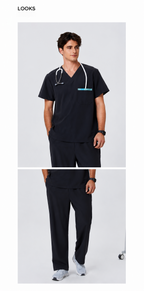 New Style——Men's Black Straight Leg Scrub Pants— Premium Stretch & Wrinkle-Resistant Fabric | CITRESS