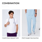 New Style——Men's Light Blue V-Neck Scrub Top — Premium Stretch & Wrinkle-Resistant Fabric | CITRESS