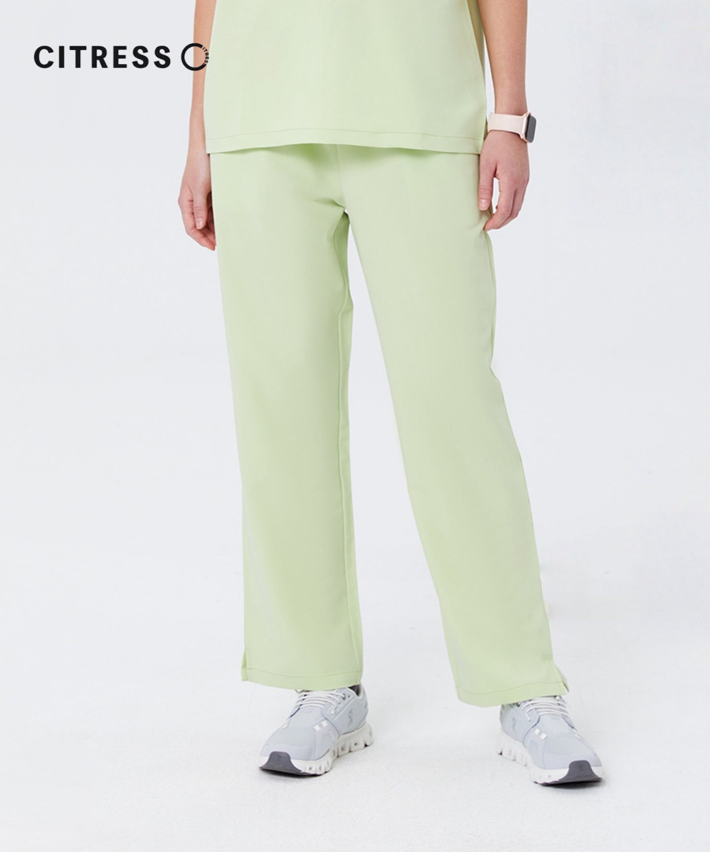 New Style——Women's Light Green Straight Leg Scrub Pants— Premium Stretch & Wrinkle-Resistant Fabric | CITRESS