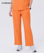 New Style——Women's Orange Straight Leg Scrub Pants— Premium Stretch & Wrinkle-Resistant Fabric | CITRESS