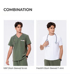 CITRESS green scrub pants paired with matching scrub top, complete men's medical uniform