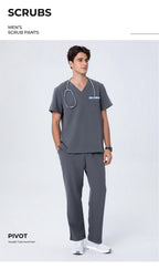 CITRESS grey scrub pants product shot, full-length view with clean background