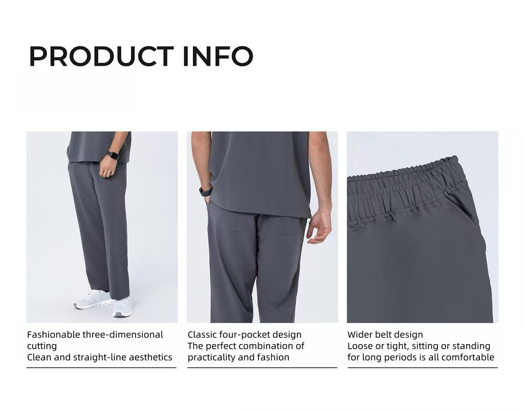 CITRESS grey scrub pants details: fabric, fit and functional design for male healthcare workers