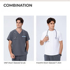 CITRESS grey scrub pants paired with matching scrub top, complete men's medical uniform