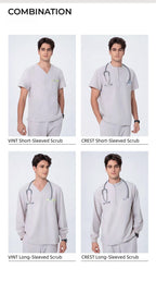 CITRESS khaki scrub pants paired with matching scrub top, complete men's medical uniform
