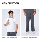 CITRESS scrub set pairing ideas: grey scrub top with white undershirt
