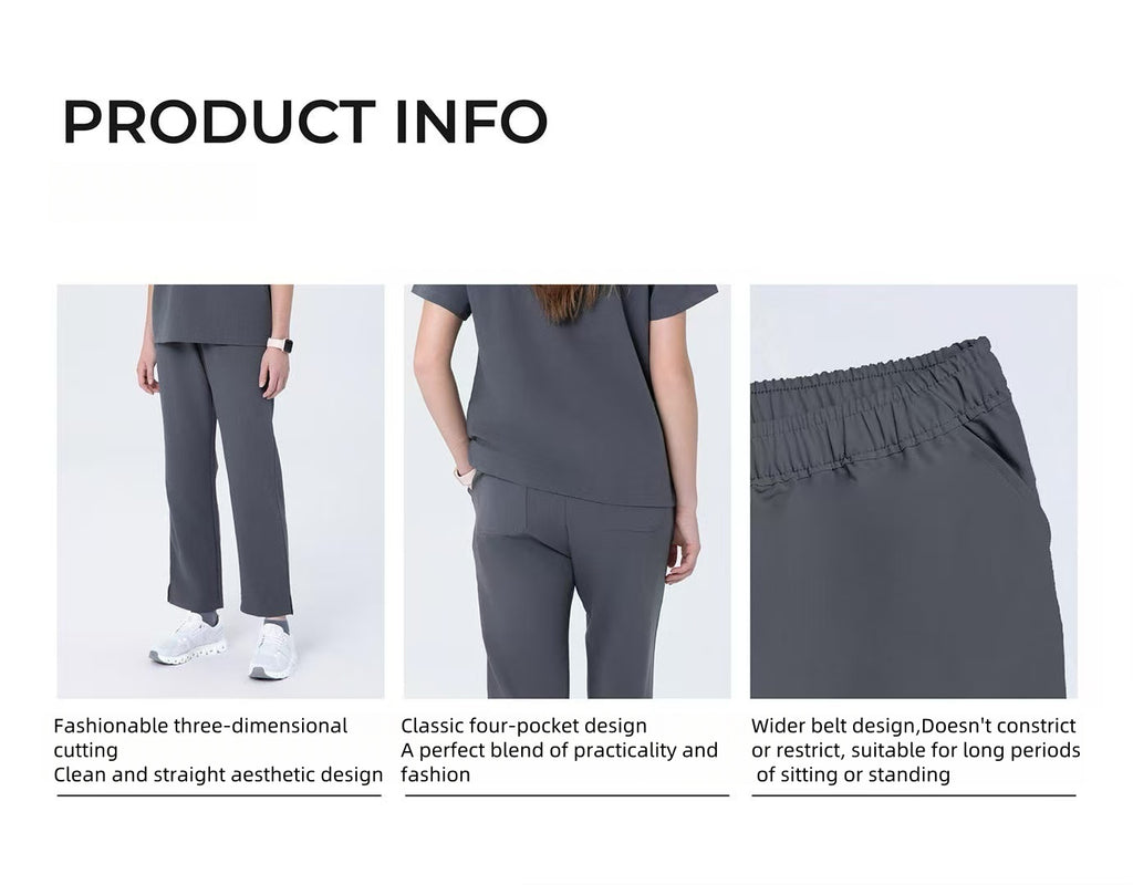 CITRESS grey scrub pants details: fabric, fit and functional design for nurses