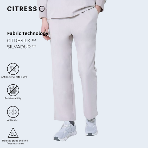 CITRESS women's khaki straight leg scrub pants, with Citresilk antibacterial fabric