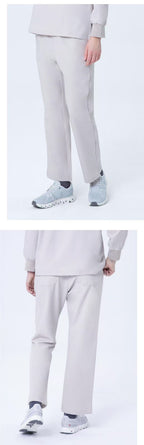 Front and side views of CITRESS women's khaki scrub pants for healthcare workers