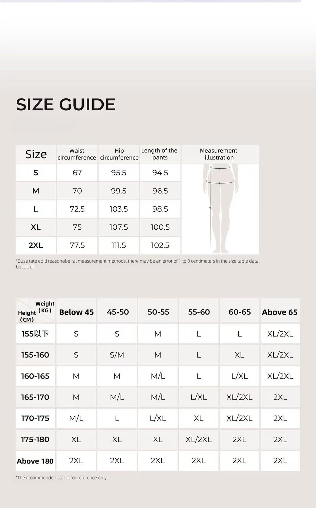 CITRESS khaki scrub pants size chart, women's medical uniform size guide