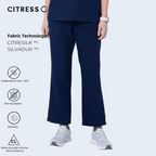 CITRESS women's navy straight leg scrub pants, with Citresilk antibacterial fabric