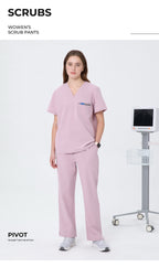 CITRESS pink scrub pants product shot, full-length view with clean background
