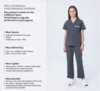 Women's V-Neck Grey Scrub Top — Premium Stretch & Wrinkle-Resistant Fabric | CITRESS