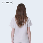 Back view of CITRESS khaki scrub top, comfortable fit for long medical shifts
