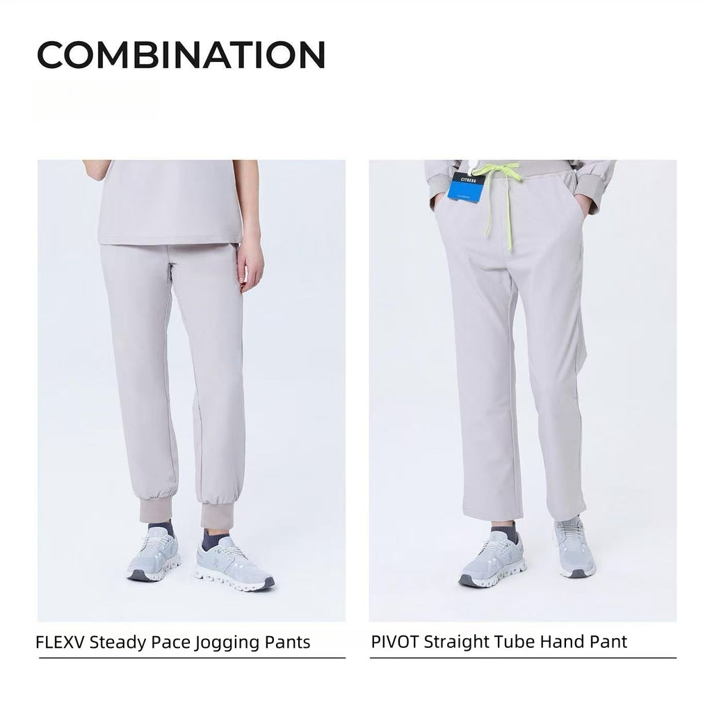 CITRESS scrub set pairing ideas: khaki scrub top with khaki pants