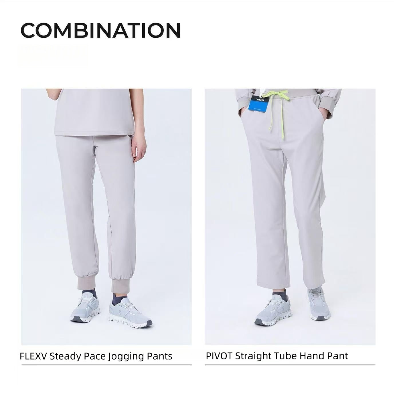 CITRESS scrub set pairing ideas: khaki scrub top with khaki pants