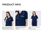 CITRESS navy scrub set details: fabric, fit and functional design for nurses