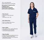 CITRESS navy scrub set product overview, showing fit and fabric details