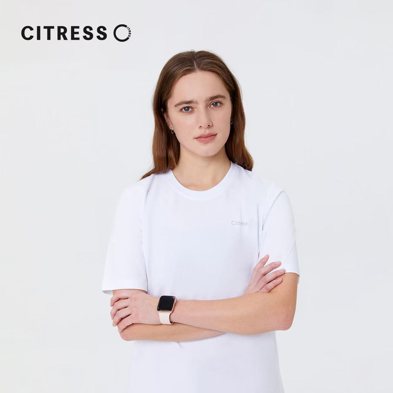 CITRESS white underscrub t-shirt, comfortable fit for long hospital shifts