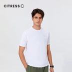 Men's White Short-Sleeve T-Shirt--wicking and sweat-absorbing properties designed for all-day comfort