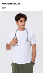 Men's White Short-Sleeve T-Shirt--wicking and sweat-absorbing properties designed for all-day comfort