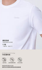 Men's White Short-Sleeve T-Shirt--wicking and sweat-absorbing properties designed for all-day comfort