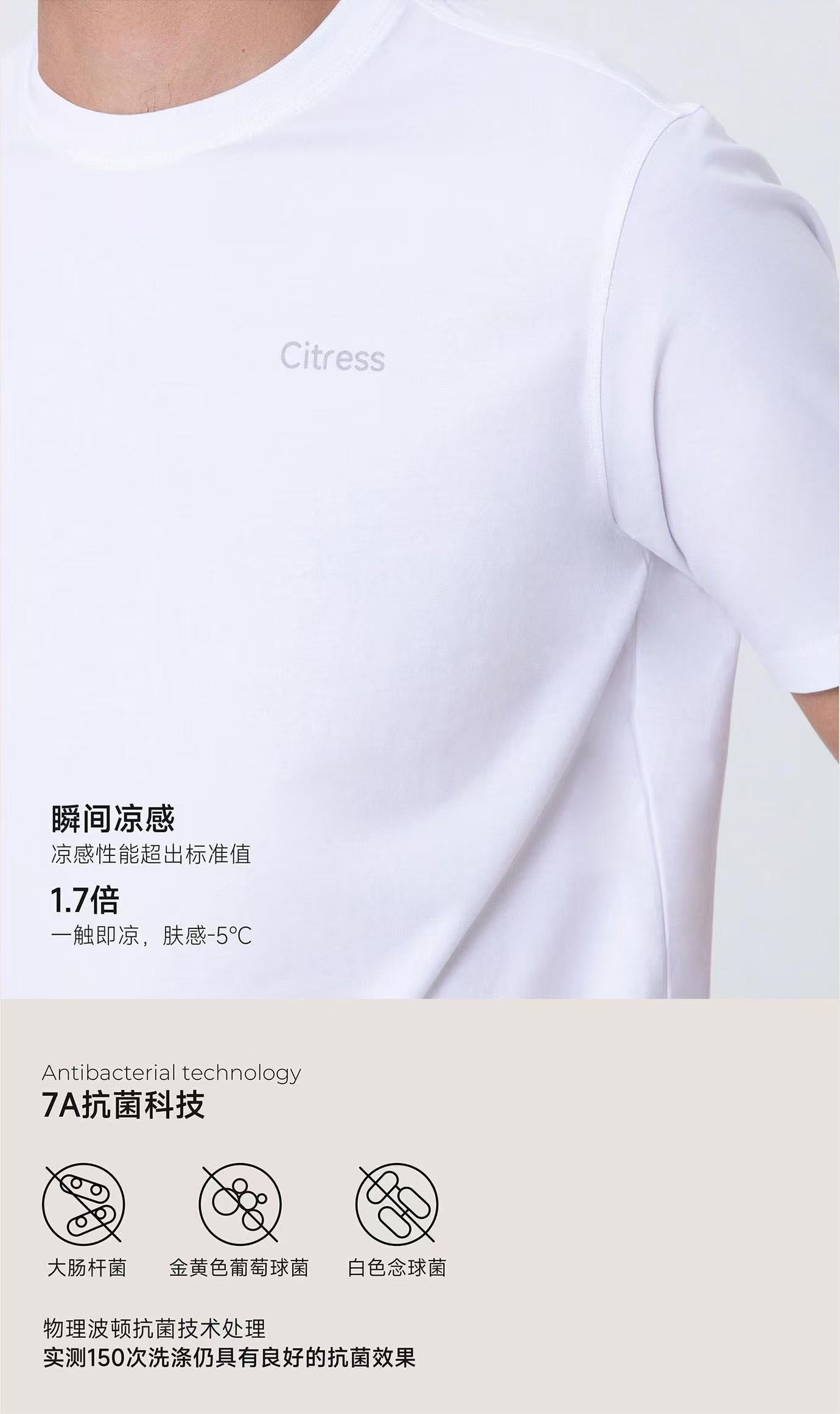 Men's White Short-Sleeve T-Shirt--wicking and sweat-absorbing properties designed for all-day comfort